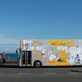 Travelling Gallery vehicle parked on promenade